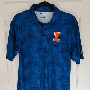 Champion Illinois Fighting Illini Champion Performance Polo Blue Floral Small